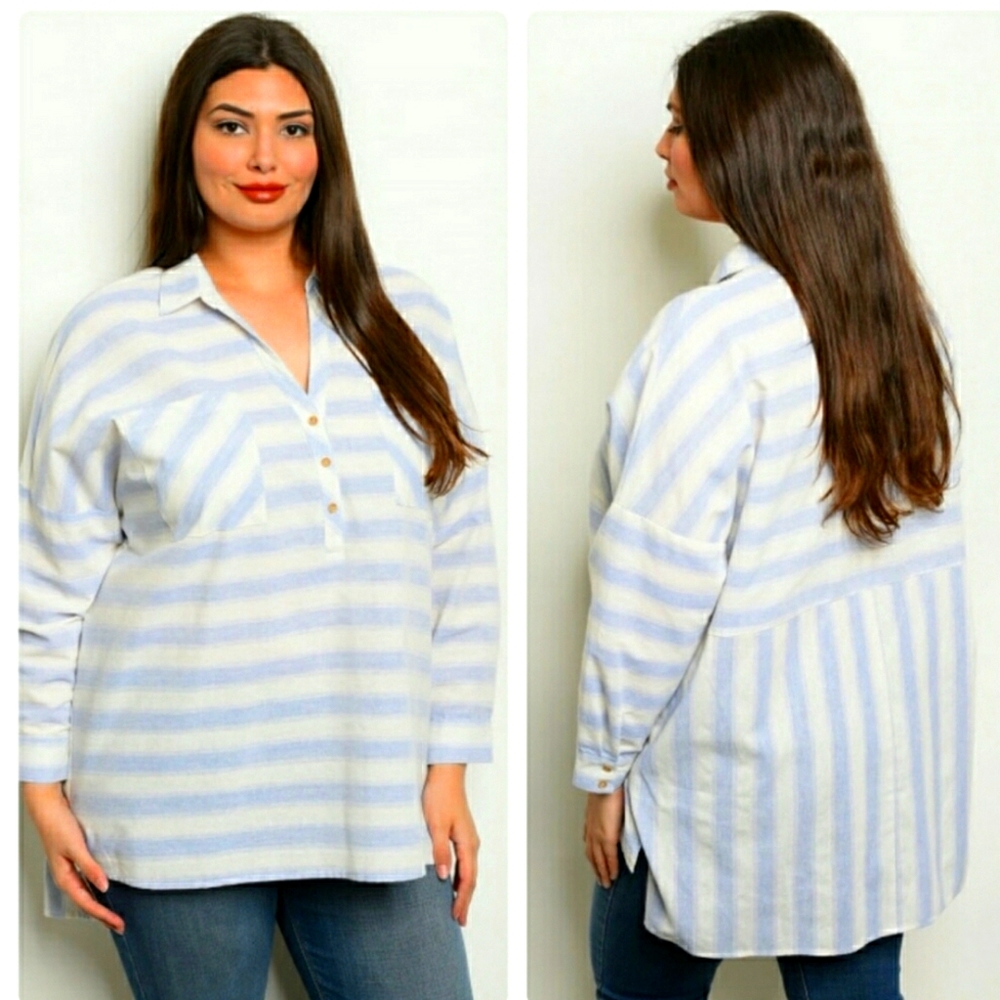 Favlux top with multi directional stripes 1X
